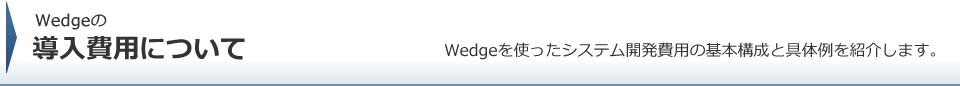 Wedgeの導入費用について